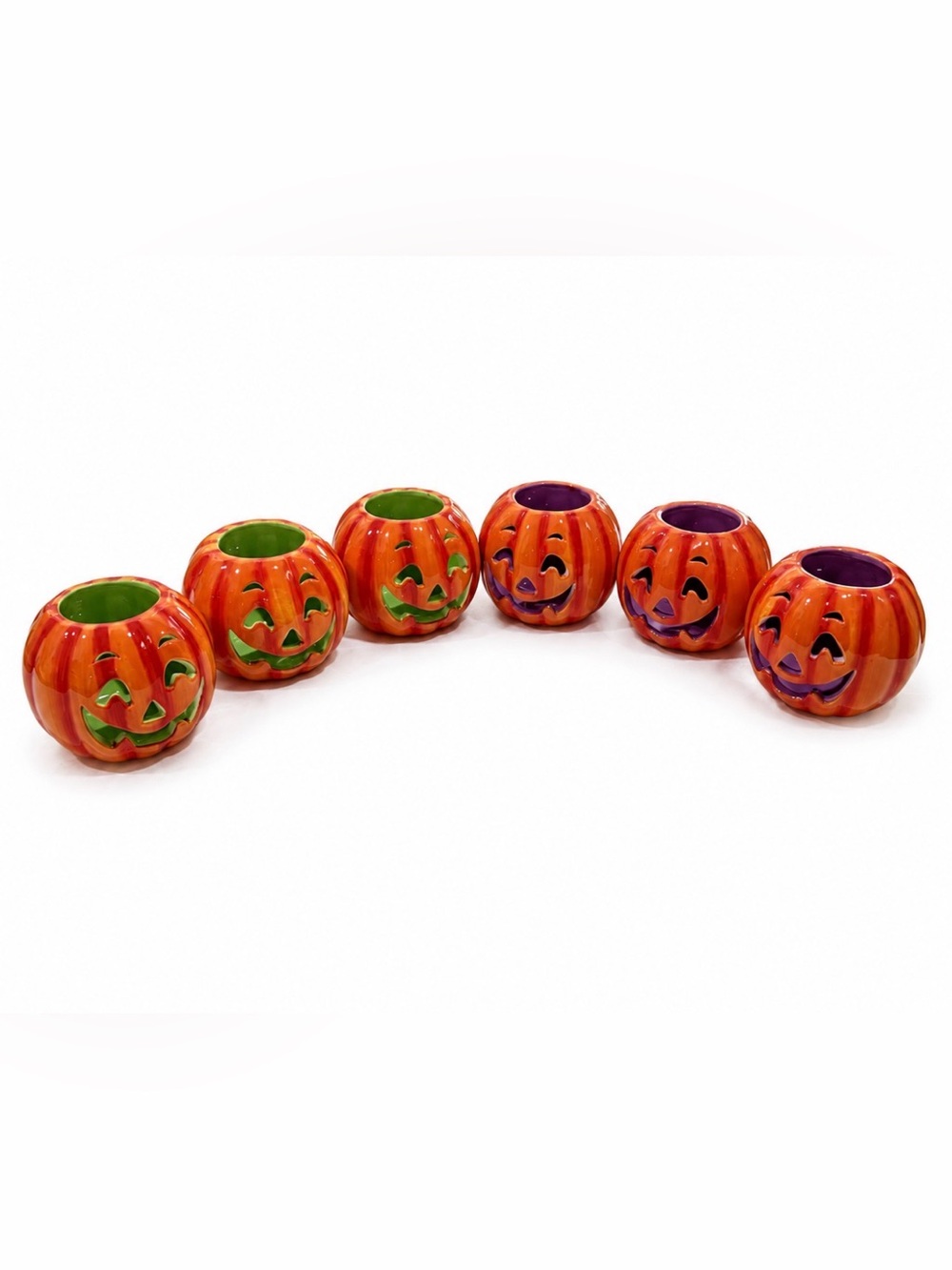 Halloween Alley CVS 2007 Pumpkin Tea Light Holders Set of 6